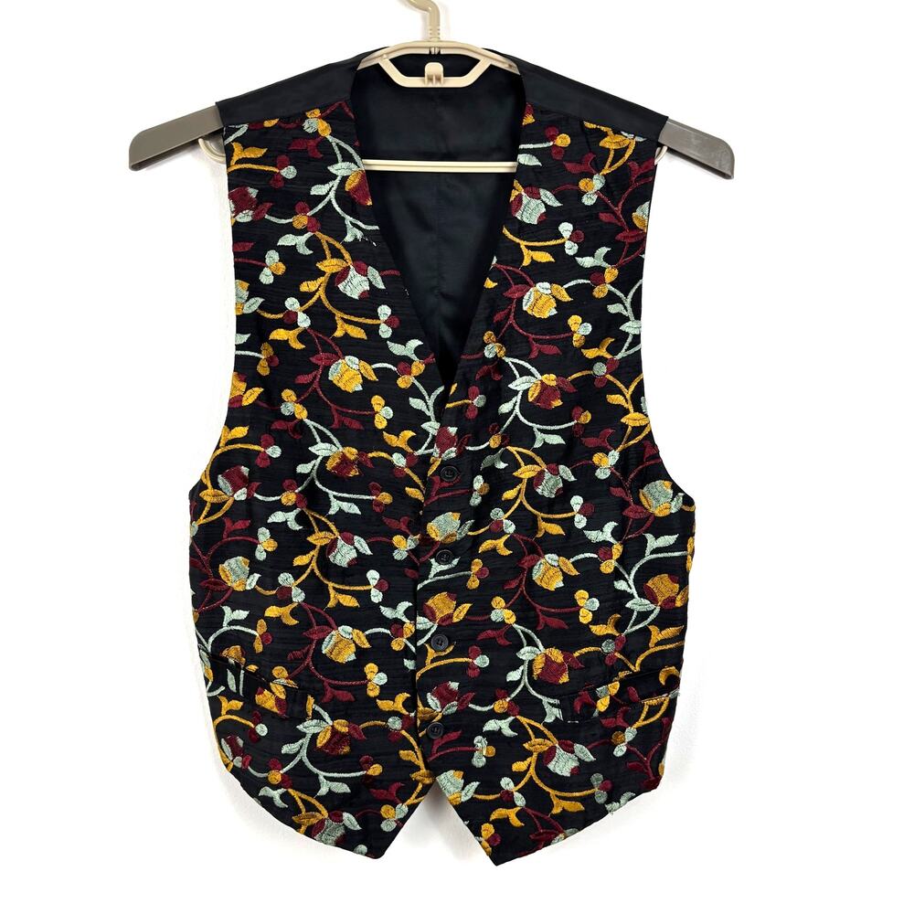 Byblos made in Italy Embroidered Vest Waistcoat IT 50 / US 40 Silk